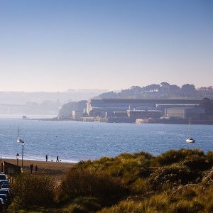 View across the sea to Appledore Shipyard